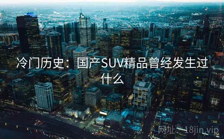 冷门历史：国产SUV精品曾经发生过什么